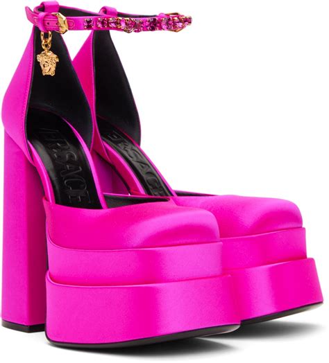 versace pink rhinestone heels|versace pink aevitas heels.